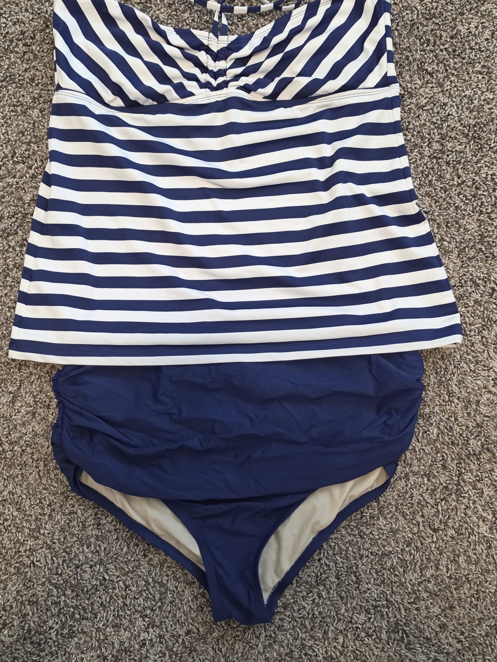Sea Angel Navy and White Stripped Strapless Top XL And mossimo Size L Bottoms
